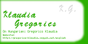 klaudia gregorics business card